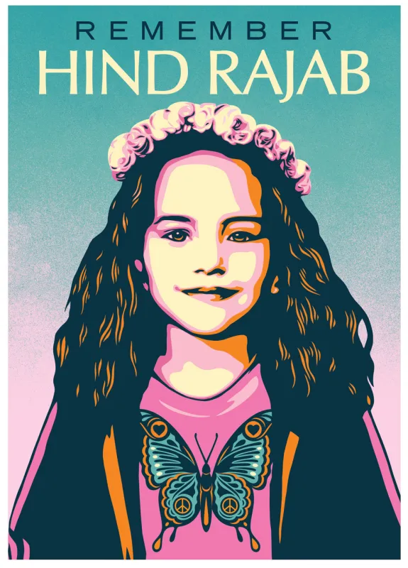 Remember Hind Rajab, by Shepard Fairey, 2026