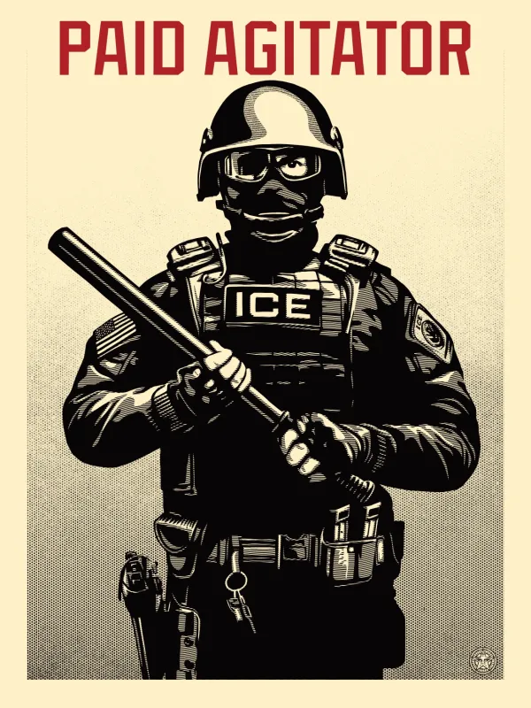Projection Mirror: Paid Agitator, by Shepard Fairey, 2026