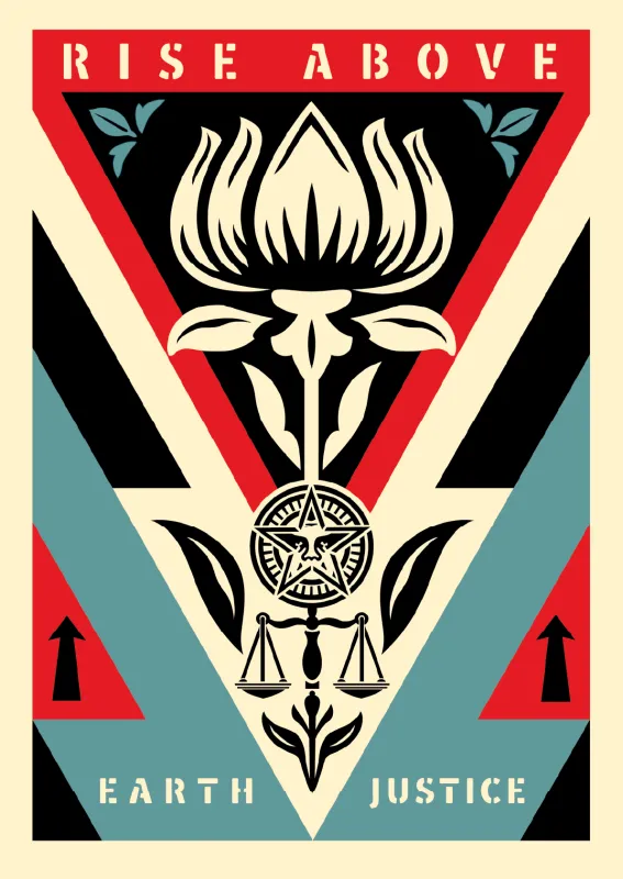 Rise Above Earth Justice (Blue), by Shepard Fairey, 2026