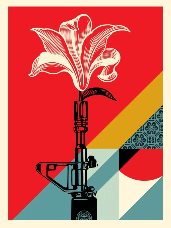 Ar-15 Lily, by Shepard Fairey, 2021