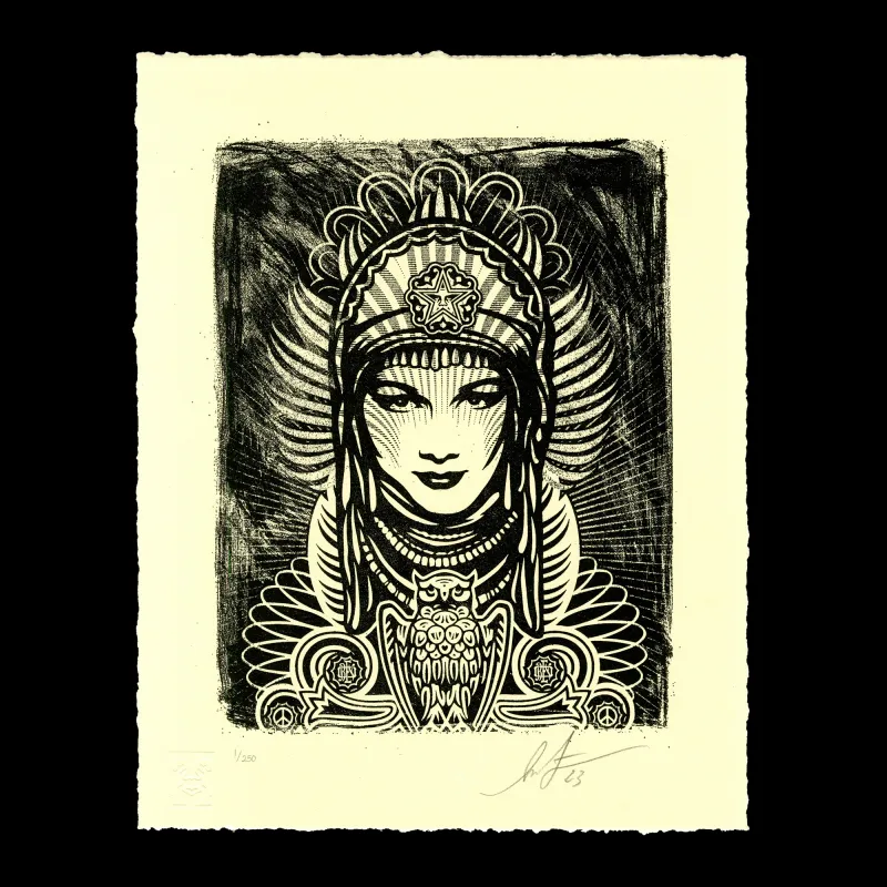 Peace Goddess Letterpress⁠, by Shepard Fairey, 2023