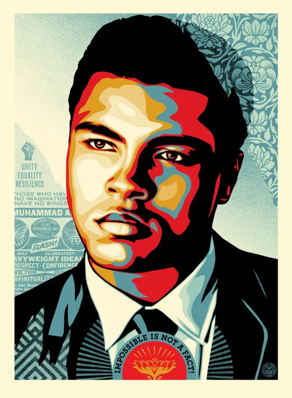 Muhammad Ali – Heavyweight Ideals, by Shepard Fairey, 2023
