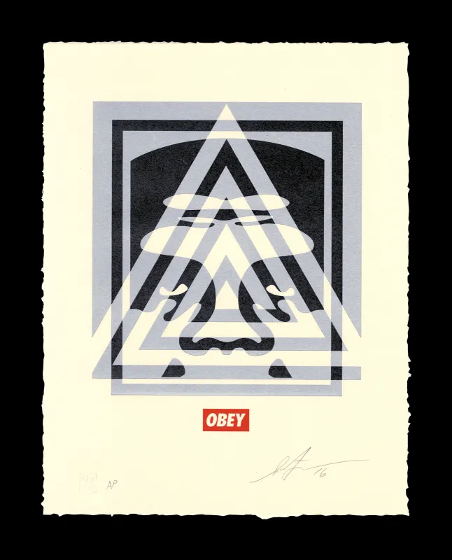 Pyramid Top Icon Letterpress, by Shepard Fairey, 2016