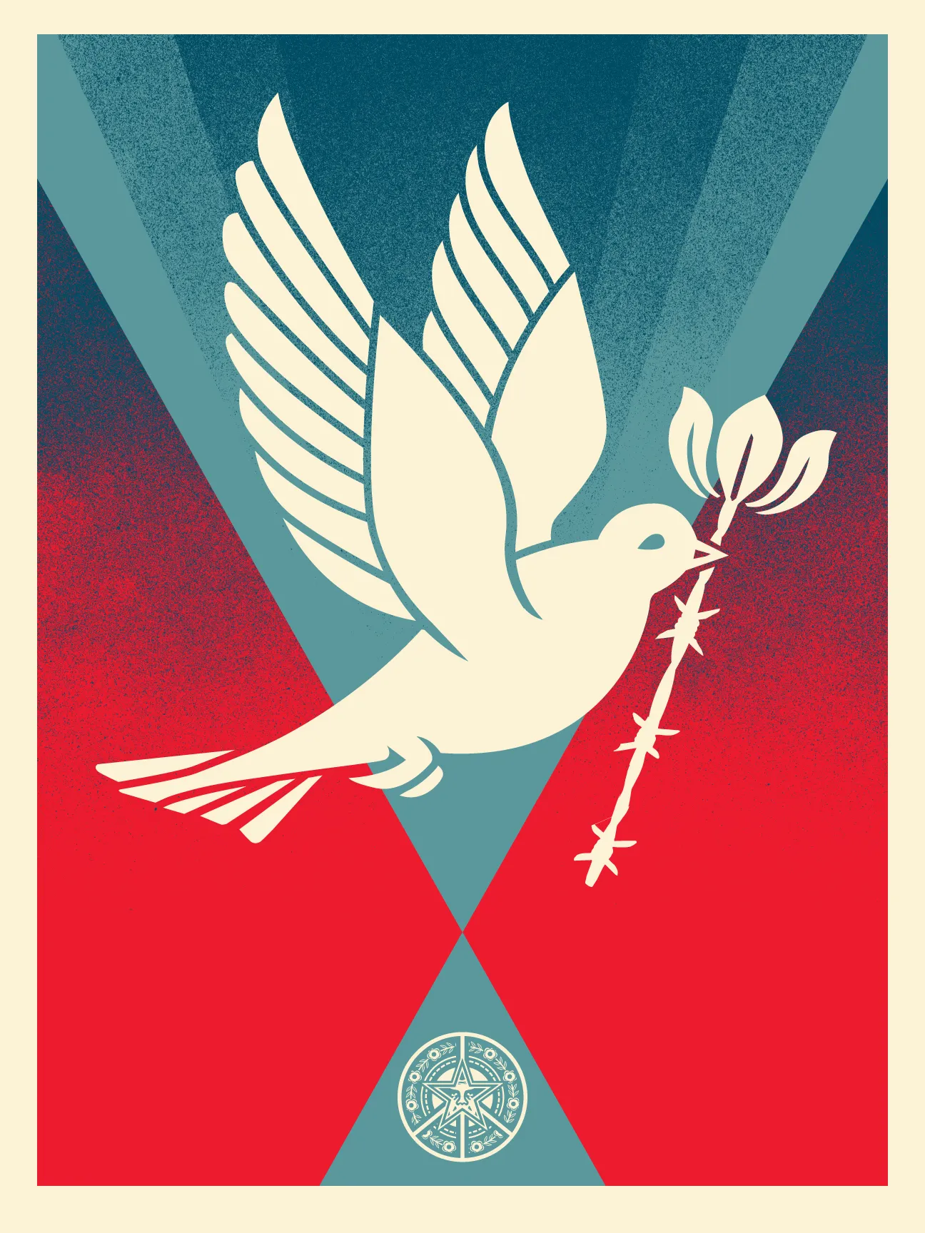 Barb Wire Dove Gradient, by Shepard Fairey, 2024