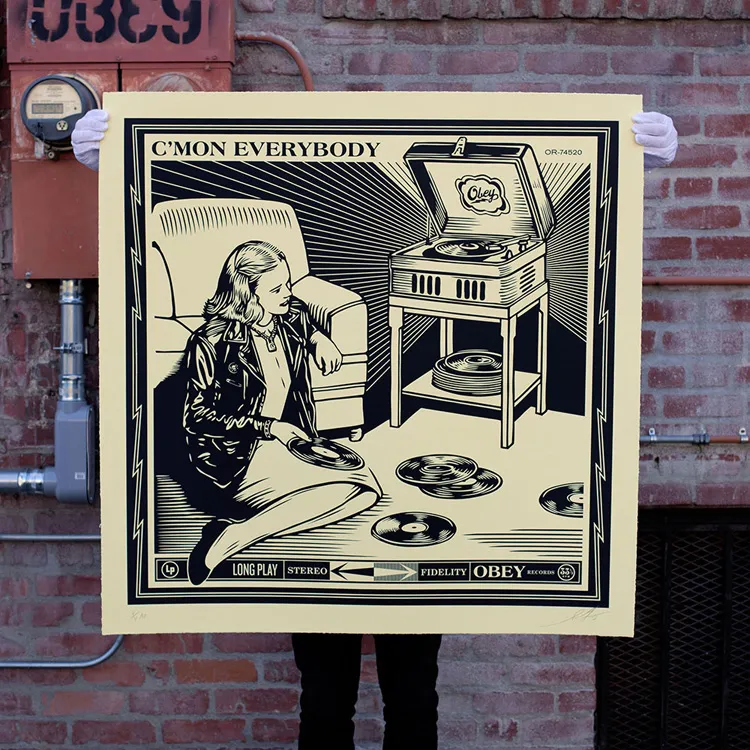 C’mon Everybody Large Format Print, by Shepard Fairey, 2014