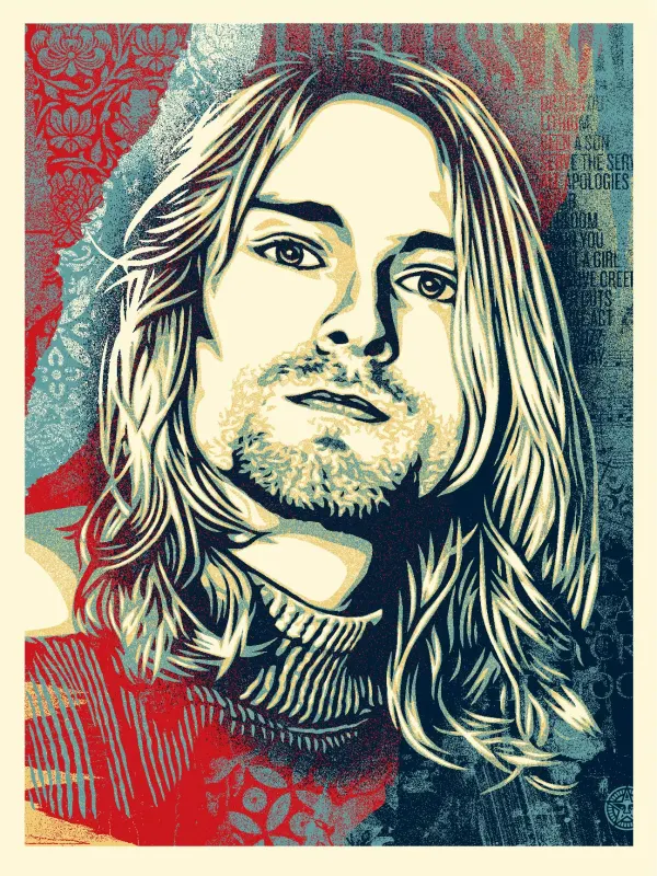 Kurt Cobain – Endless Nameless, by Shepard Fairey, 2021