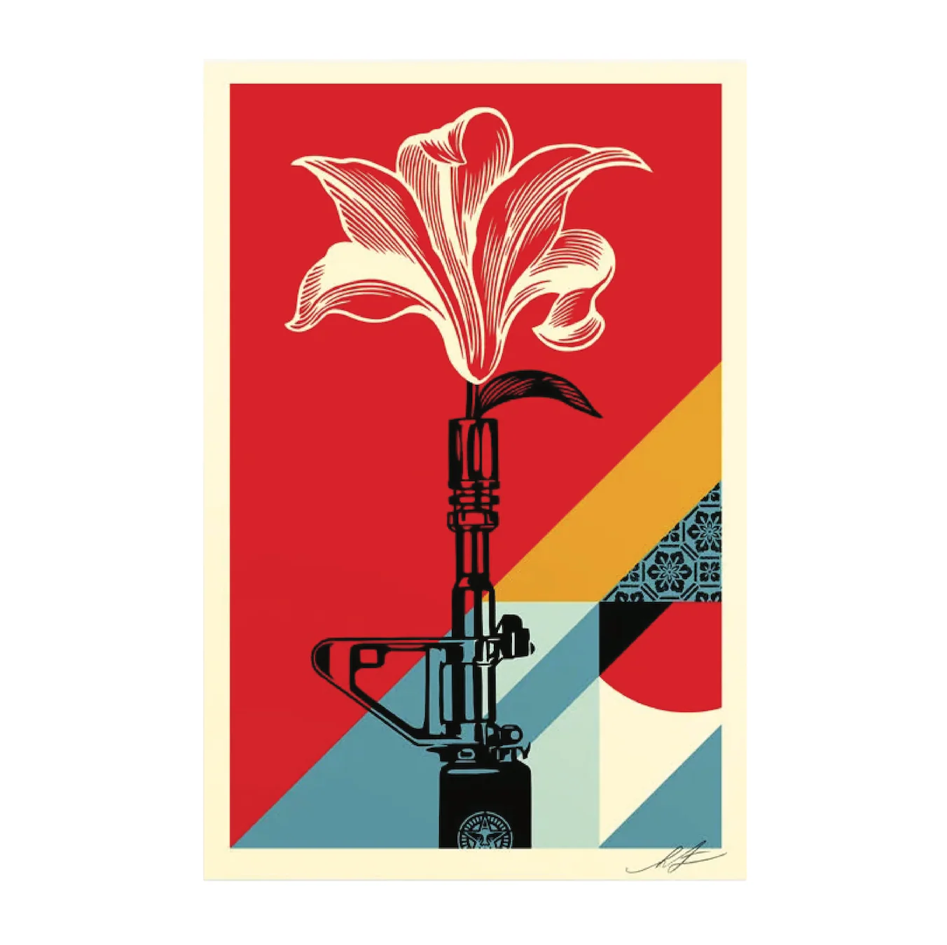 Ar-15 Lily Offset Lithograph, by Shepard Fairey, 2024