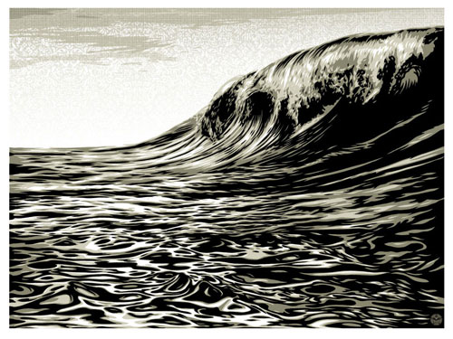 Dark Wave – White, by Shepard Fairey, 2010