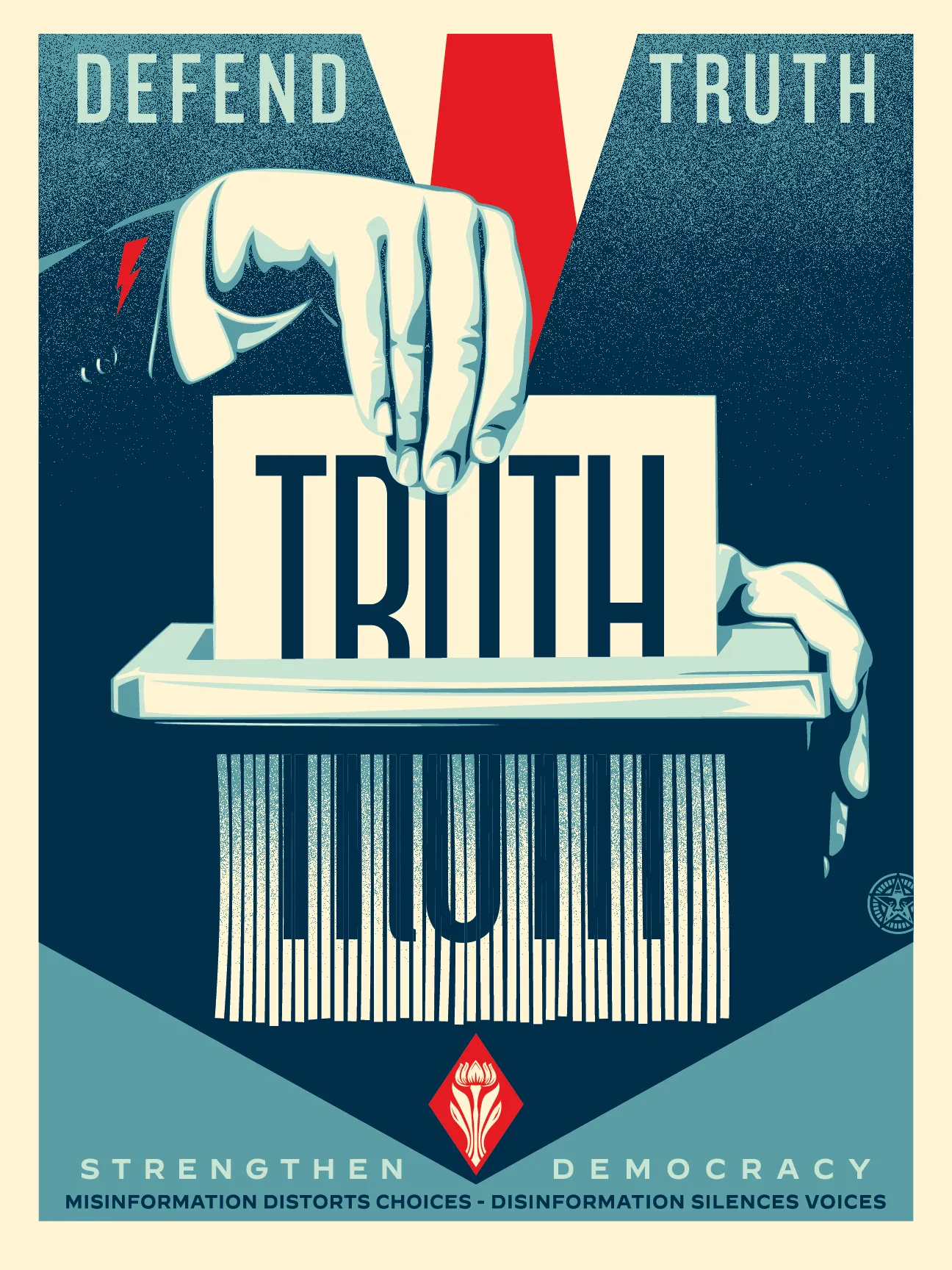 Defend Truth, by Shepard Fairey, 2024