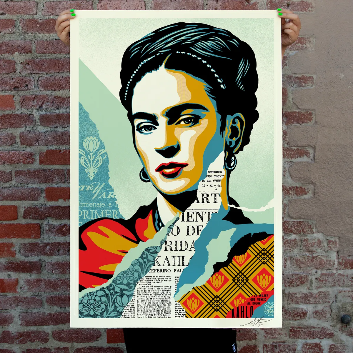 The Woman Who Defeated Pain (frida Kahlo) Offset Lithograph, by Shepard Fairey, 2024