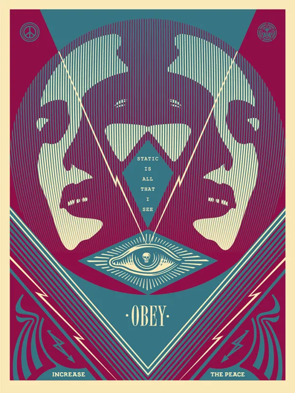 I See Static (blue), by Shepard Fairey, 2016