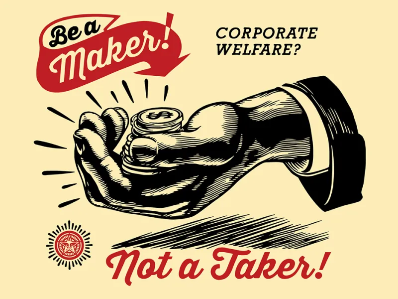 Corporate Welfare, by Shepard Fairey, 2015