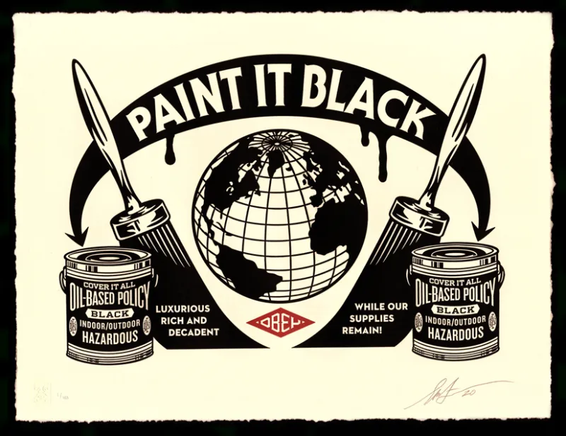 Paint It Black, by Shepard Fairey, 2020