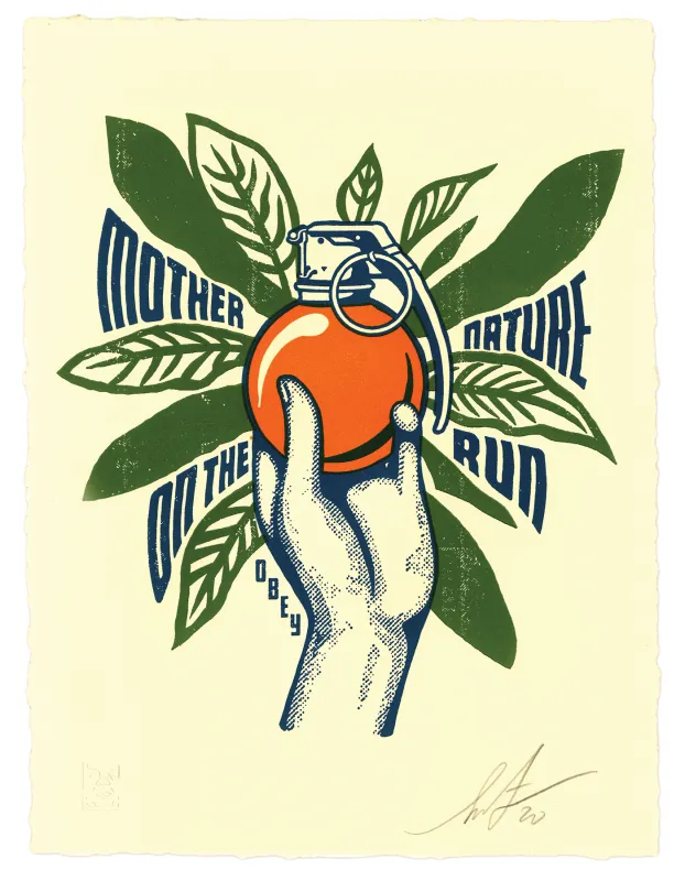 Mother Nature On The Run, by Shepard Fairey, 2020