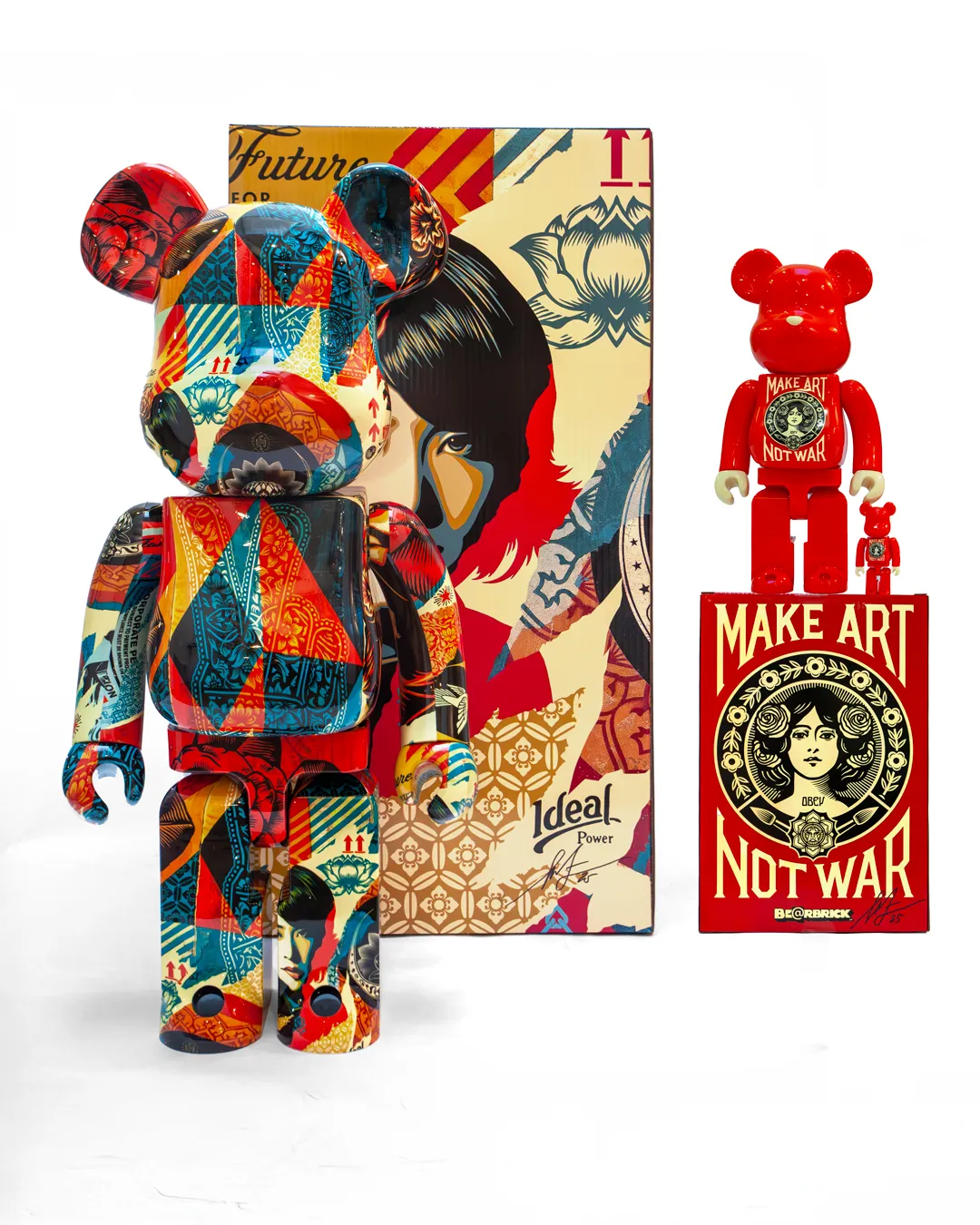 Make Art Not War Bearbrick, by Shepard Fairey, 2024