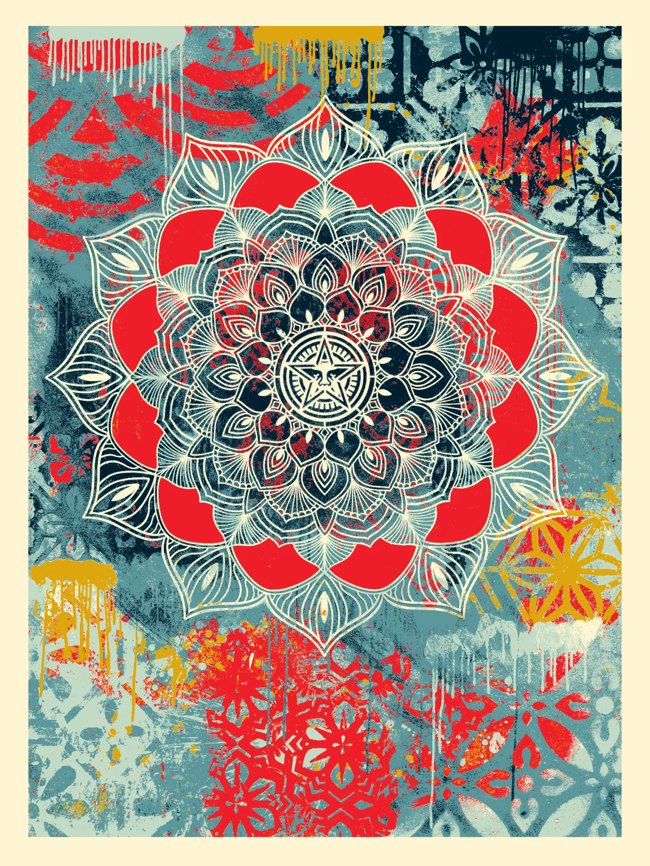 Chaos Mandala, by Shepard Fairey, 2025