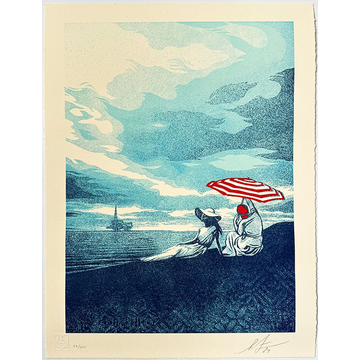 Bliss At The Cliff's Edge Letterpress, by Shepard Fairey, 2024