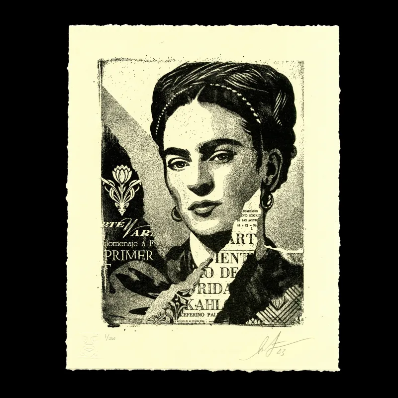 The Woman Who Defeated Pain (frida Kahlo) Letterpress, by Shepard Fairey, 2023