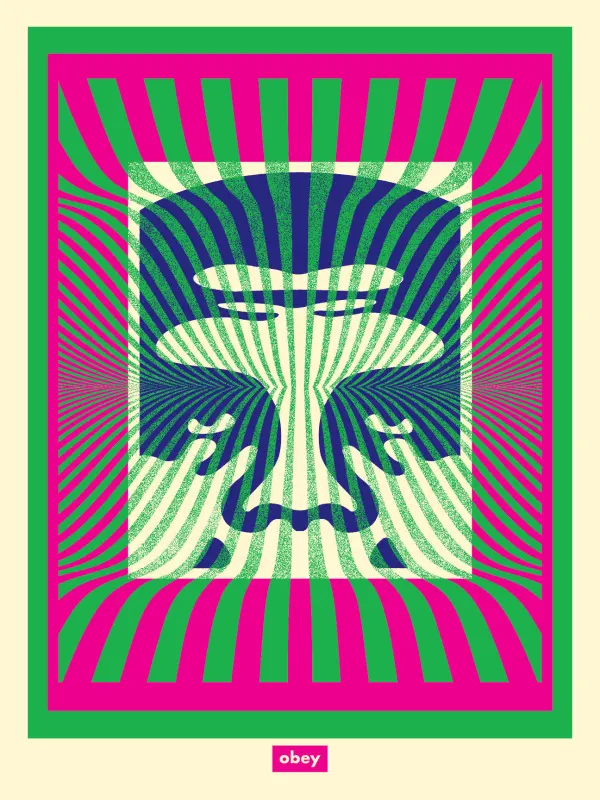 Op-art Icon(green), by Shepard Fairey, 2024