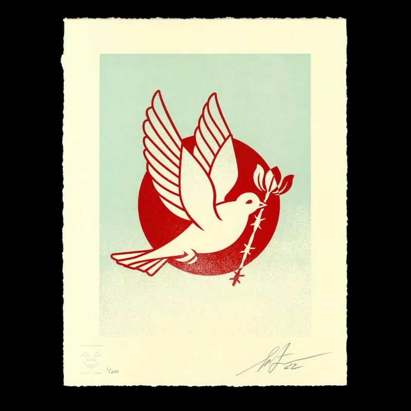 Barb Wire Dove (blue), by Shepard Fairey, 2022