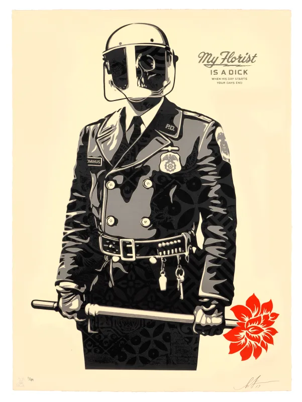 My Florist Is A Dick, by Shepard Fairey, 2015