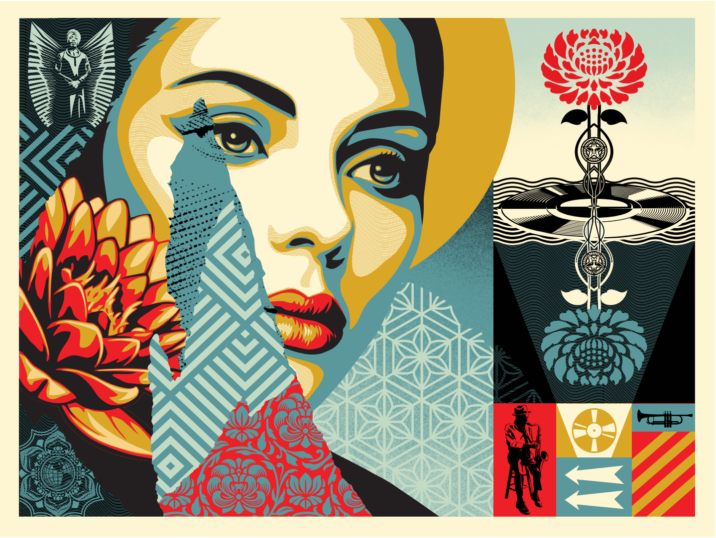 Harmonious Elements, by Shepard Fairey, 2025