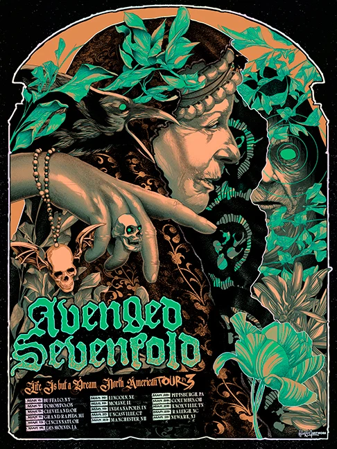 Avenged Sevenfold Multi Date Green Variant Rainbow Foil AP, by Wildner Lima