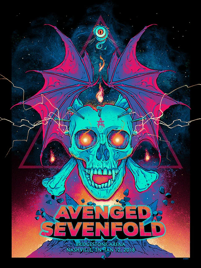 Avenged Sevenfold Nashville, by Vance Kelly, 2018