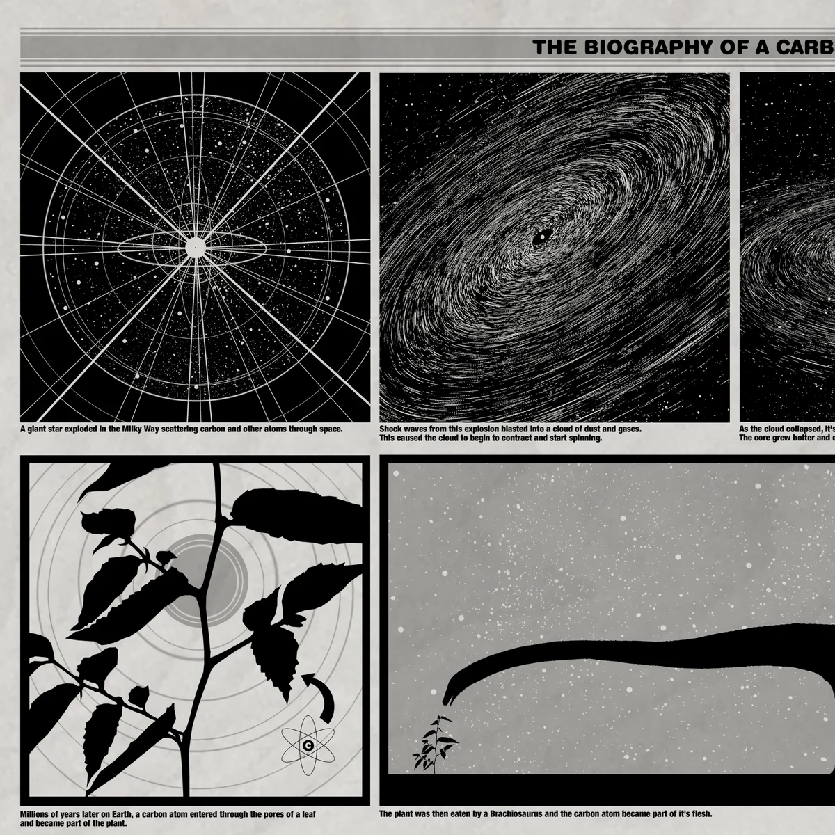 Biography of a Carbon Atom - Wood Panel, by Dan McCarthy thumbnail 2