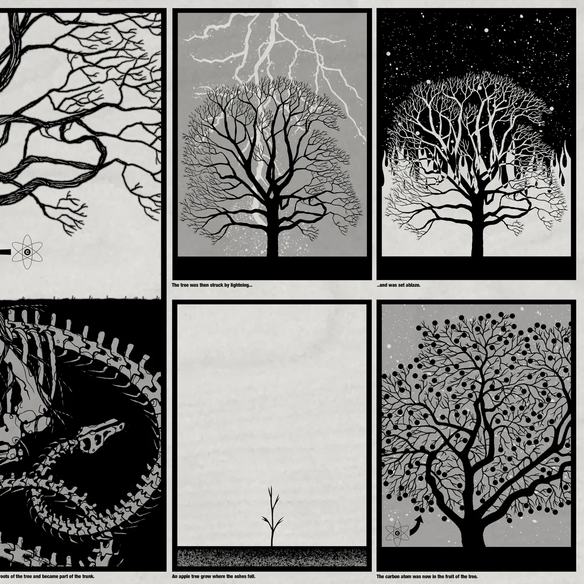 Biography of a Carbon Atom - Wood Panel, by Dan McCarthy thumbnail 3
