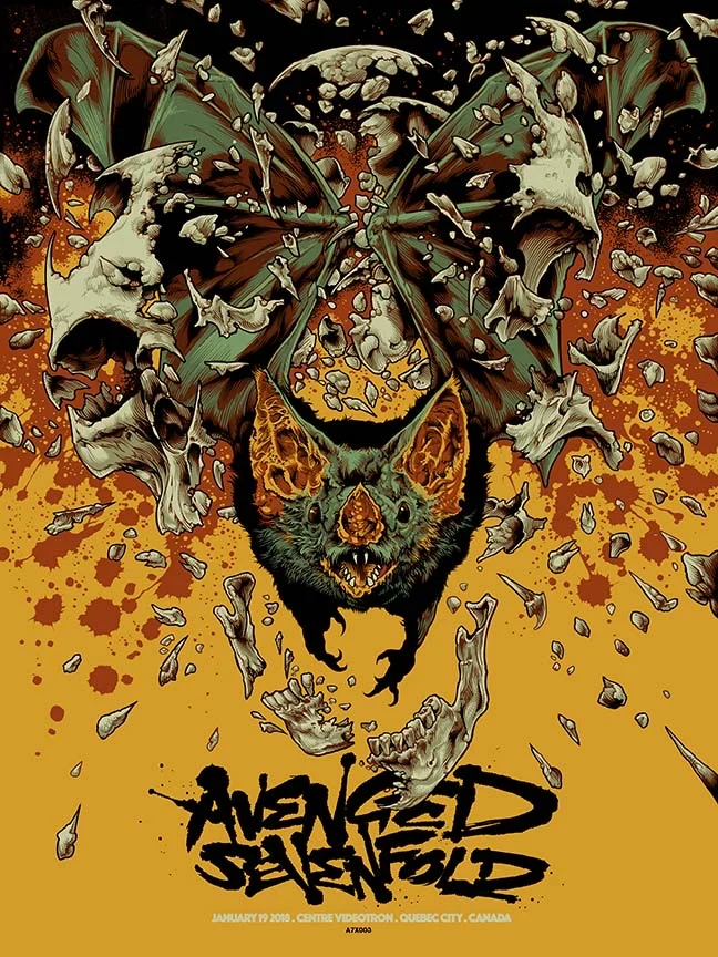 Avenged Sevenfold Quebec Yellow Variant, by Ken Taylor
