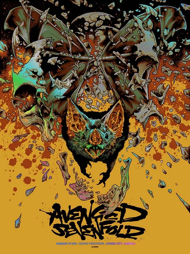 Avenged Sevenfold Quebec City Variant Foil, by Ken Taylor