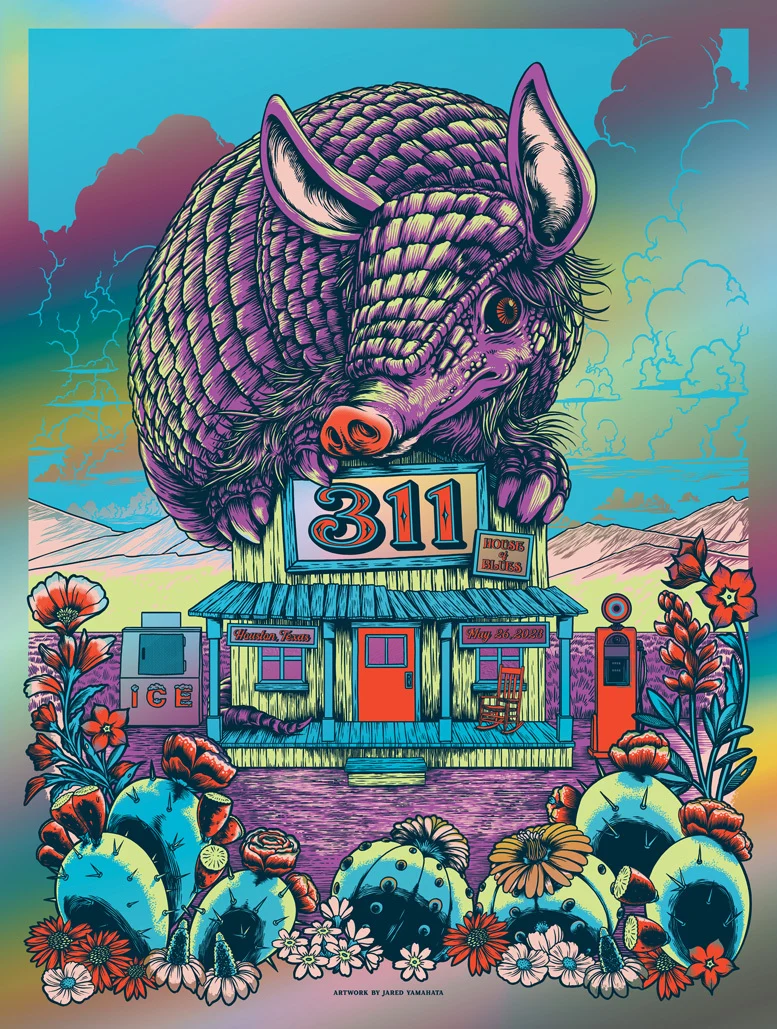 311 Houston Variant Purple Rainbow Foil AP, by Jared Yamahata