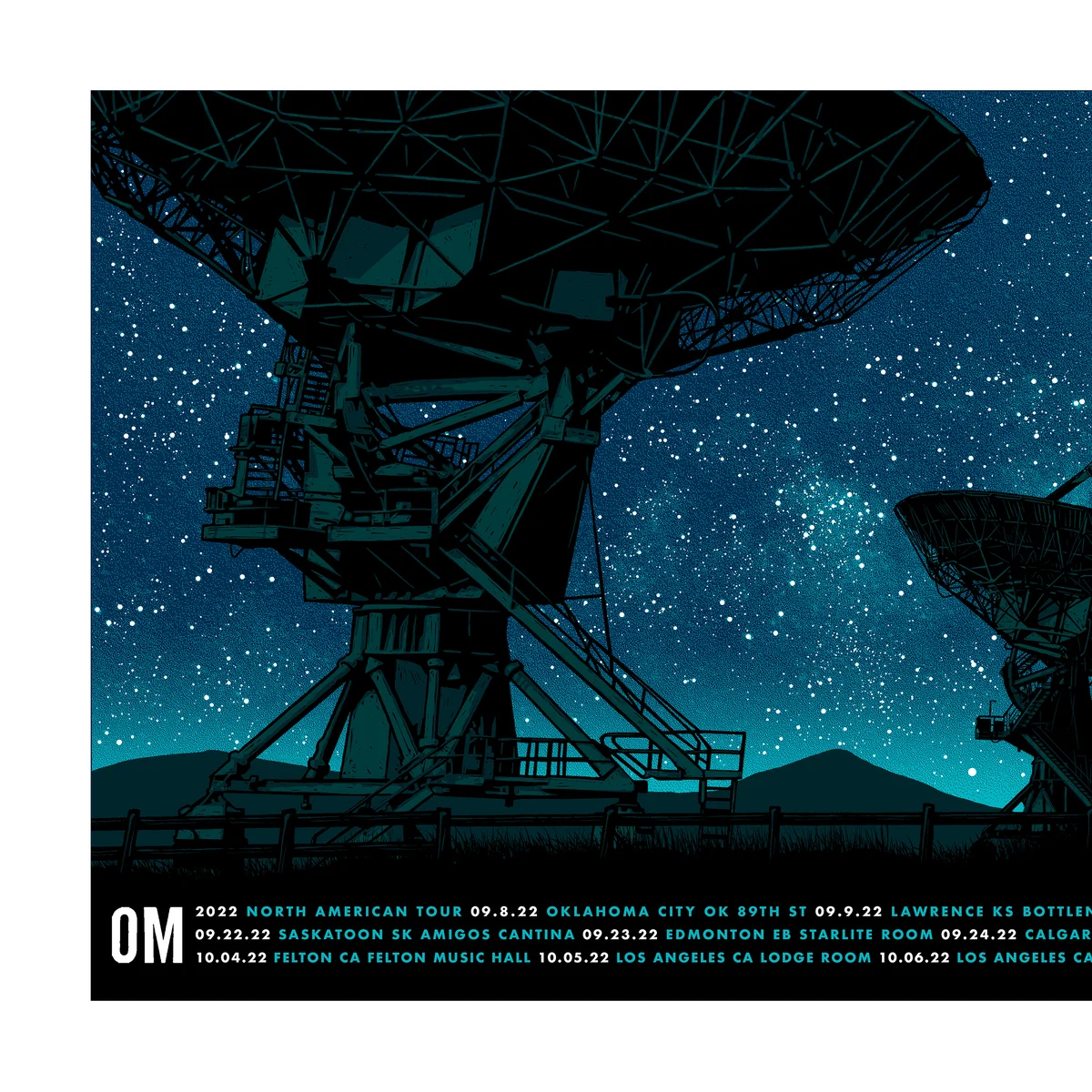 2 available - Om - tour poster - Blue, by Dan McCarthy, 2022 thumbnail 2