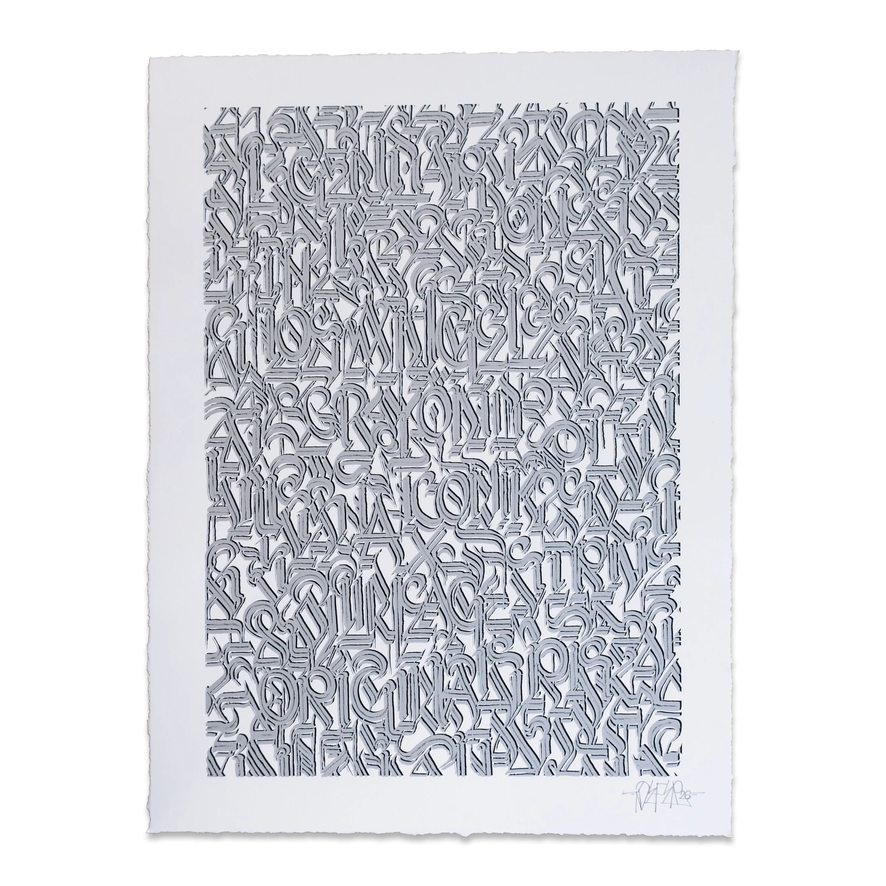 Los Angeles and Beyond (Silver on White), by DEFER
