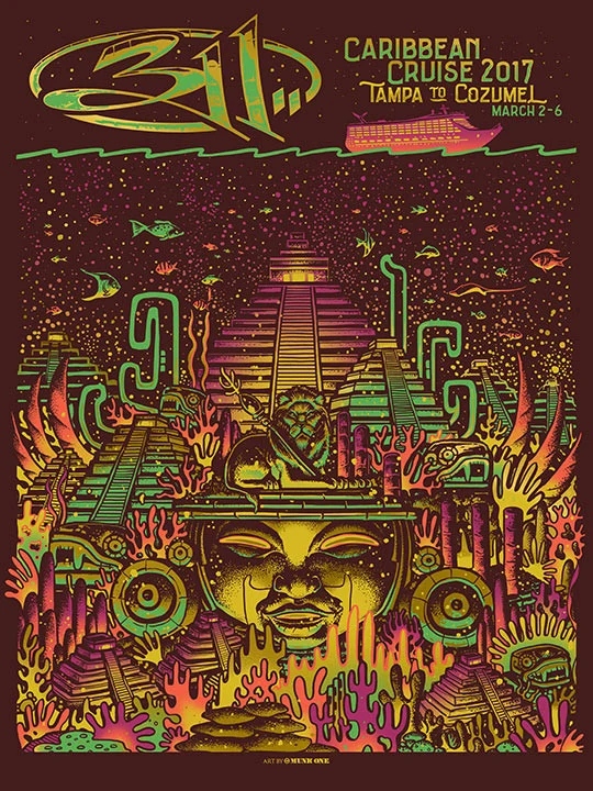 311 Cruise Cozumel AP Gold Foil, by Munk One, 2017