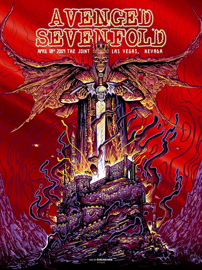Avenged Sevenfold Vegas Red Foil, by Munk One, 2009