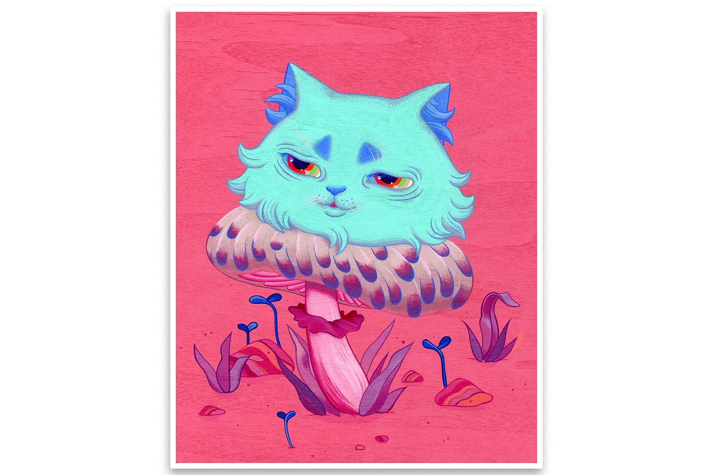 Mushroom Cat 8x10 Digital, by Allison Bamcat