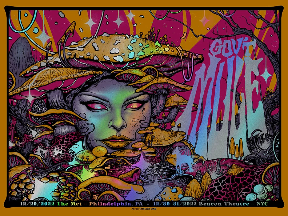 Gov'T Mule Variant Rainbow Foil AP, by Munk One, 2022