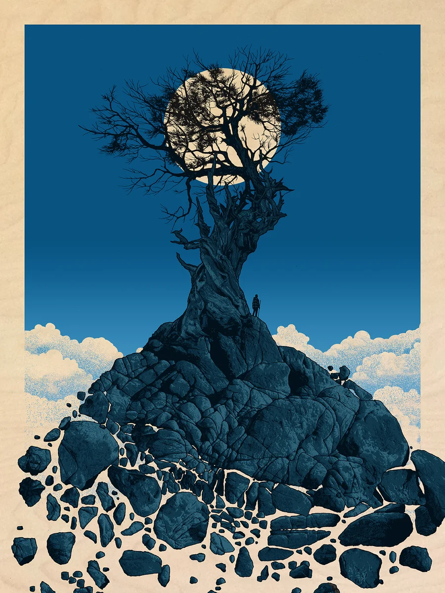 All Was Right With the World - Blue variant - Wood Panel, by Dan McCarthy thumbnail 2