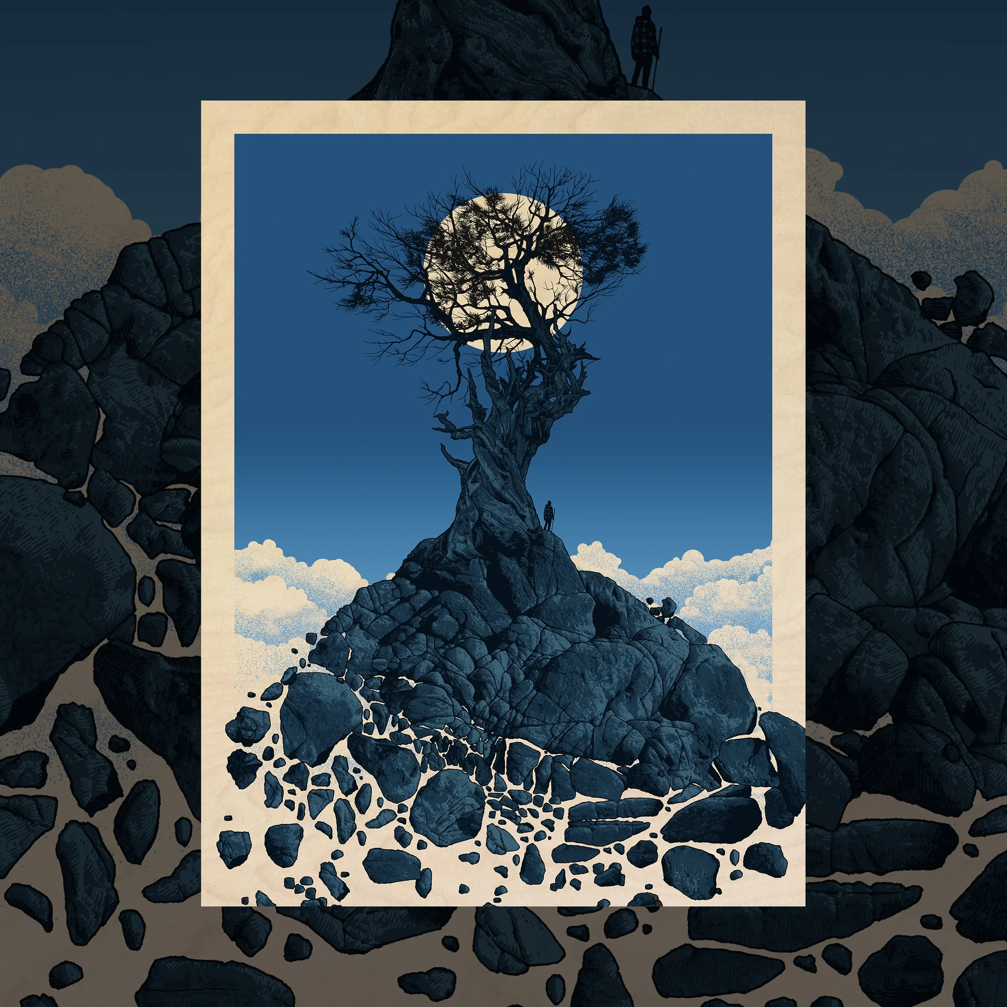 All Was Right With the World - Blue variant - Wood Panel, by Dan McCarthy thumbnail 3