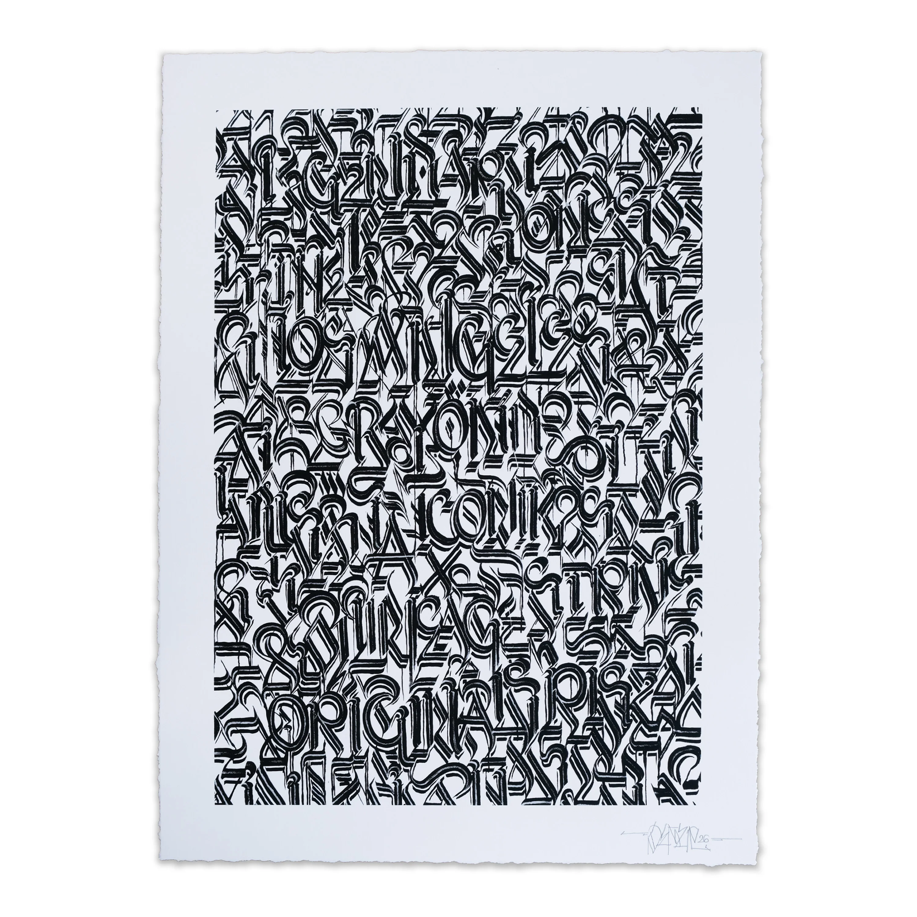 Los Angeles and Beyond (Black on White), by DEFER