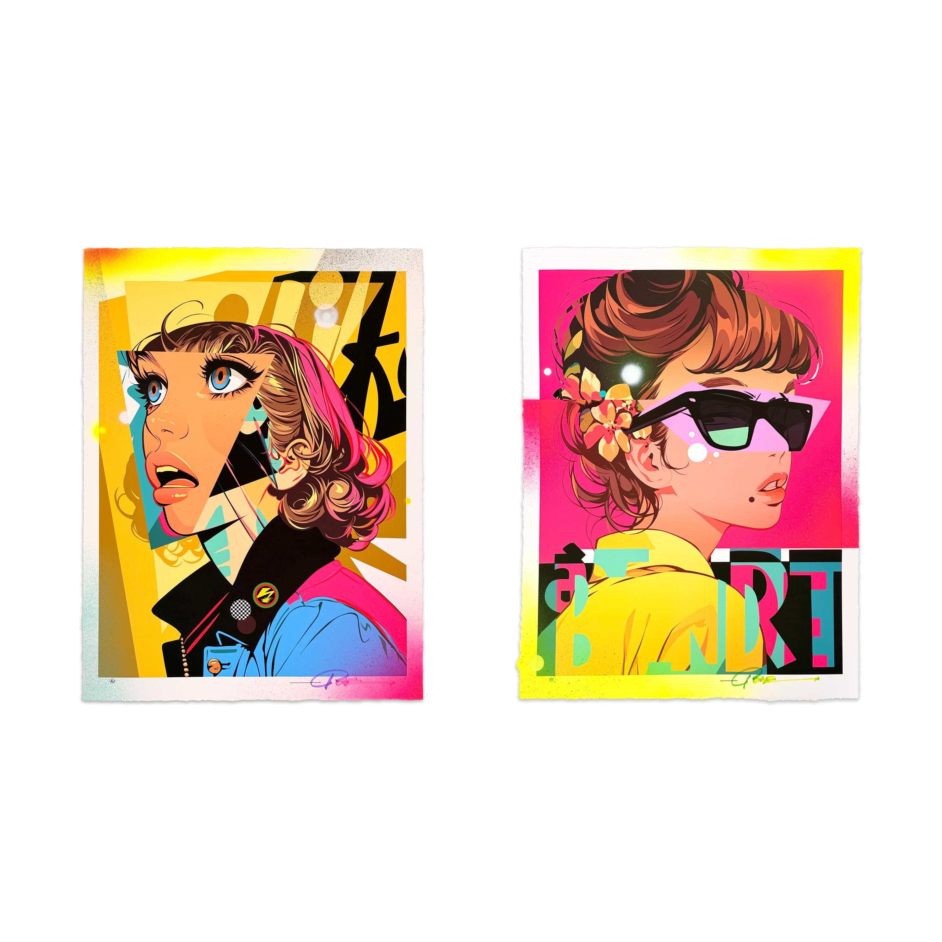 Sharp & Bande Hand-Embellished Print Set, by POSE