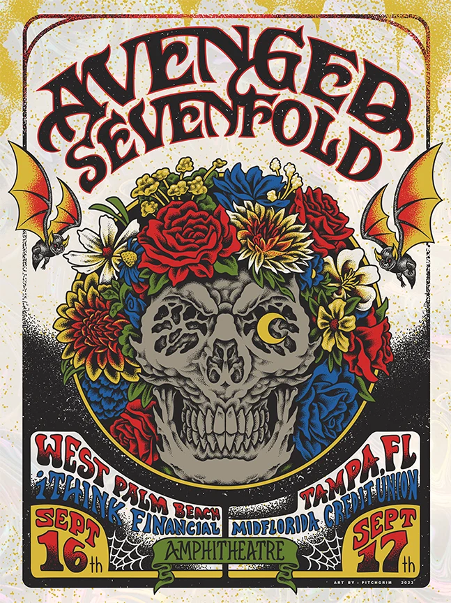 Avenged Sevenfold Florida White Swirl Foil AP, by PITCHGRIM