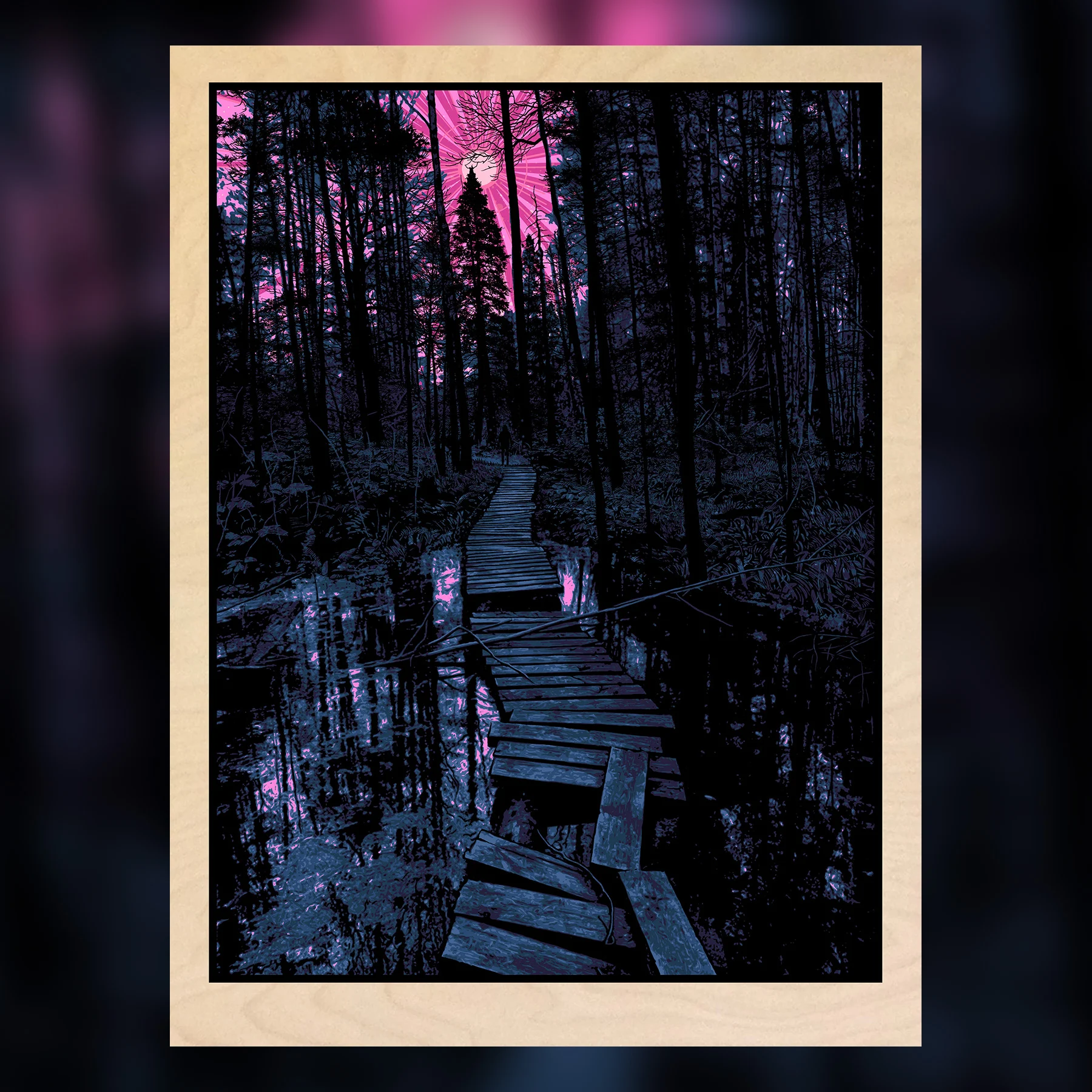 Pink Moon - Wood Panel, by Dan McCarthy thumbnail 3