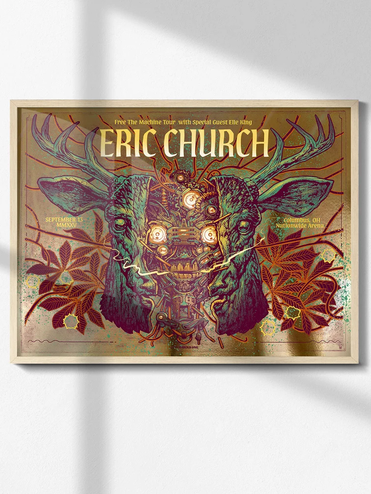 Eric Church Columbus Variant AP Gold Foil, by Munk One thumbnail 3