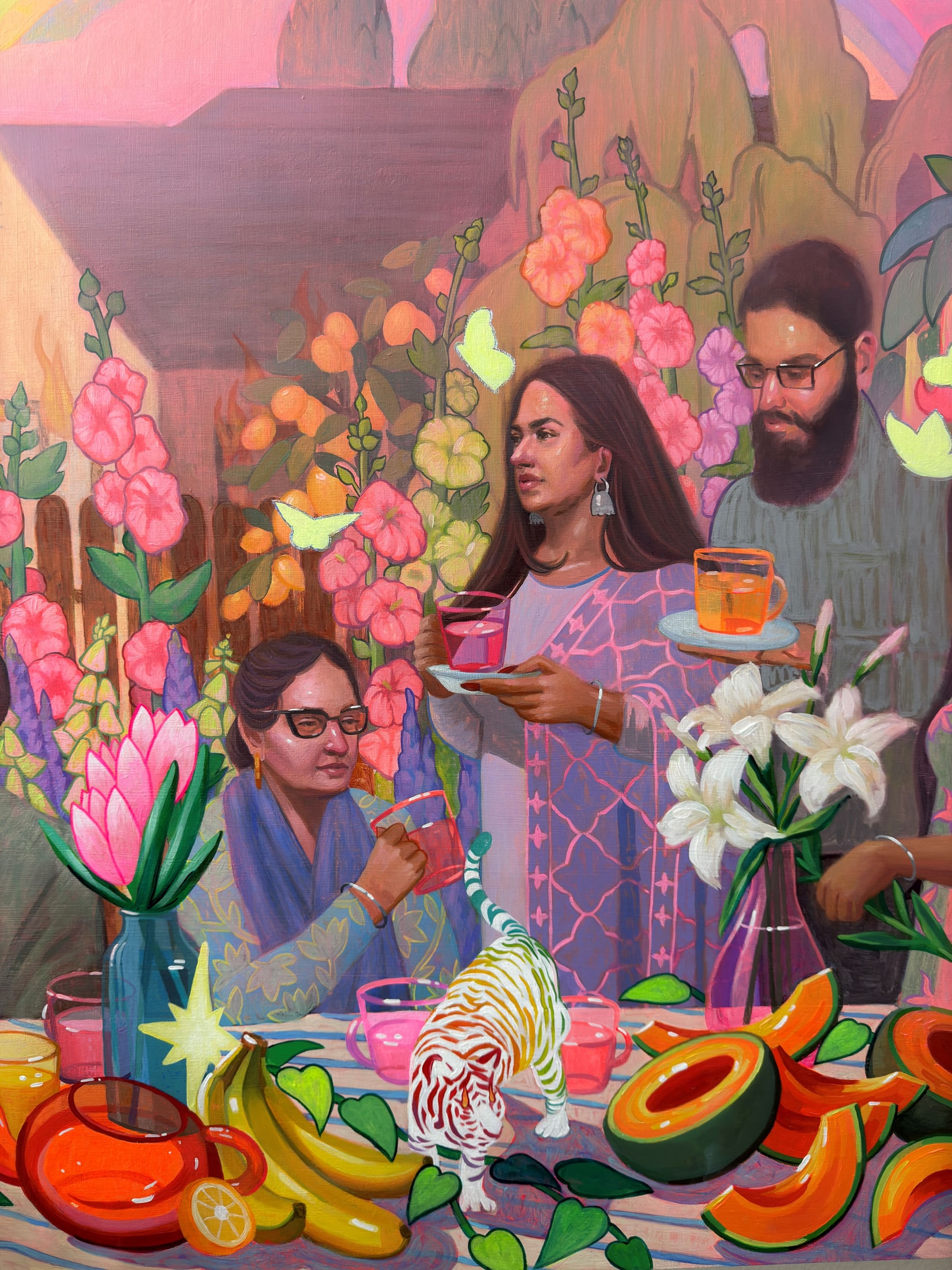 Rupinder Kaloti, After the Storm (detail 2), 2026. Acrylic on wood panel, 40 x 60 in.