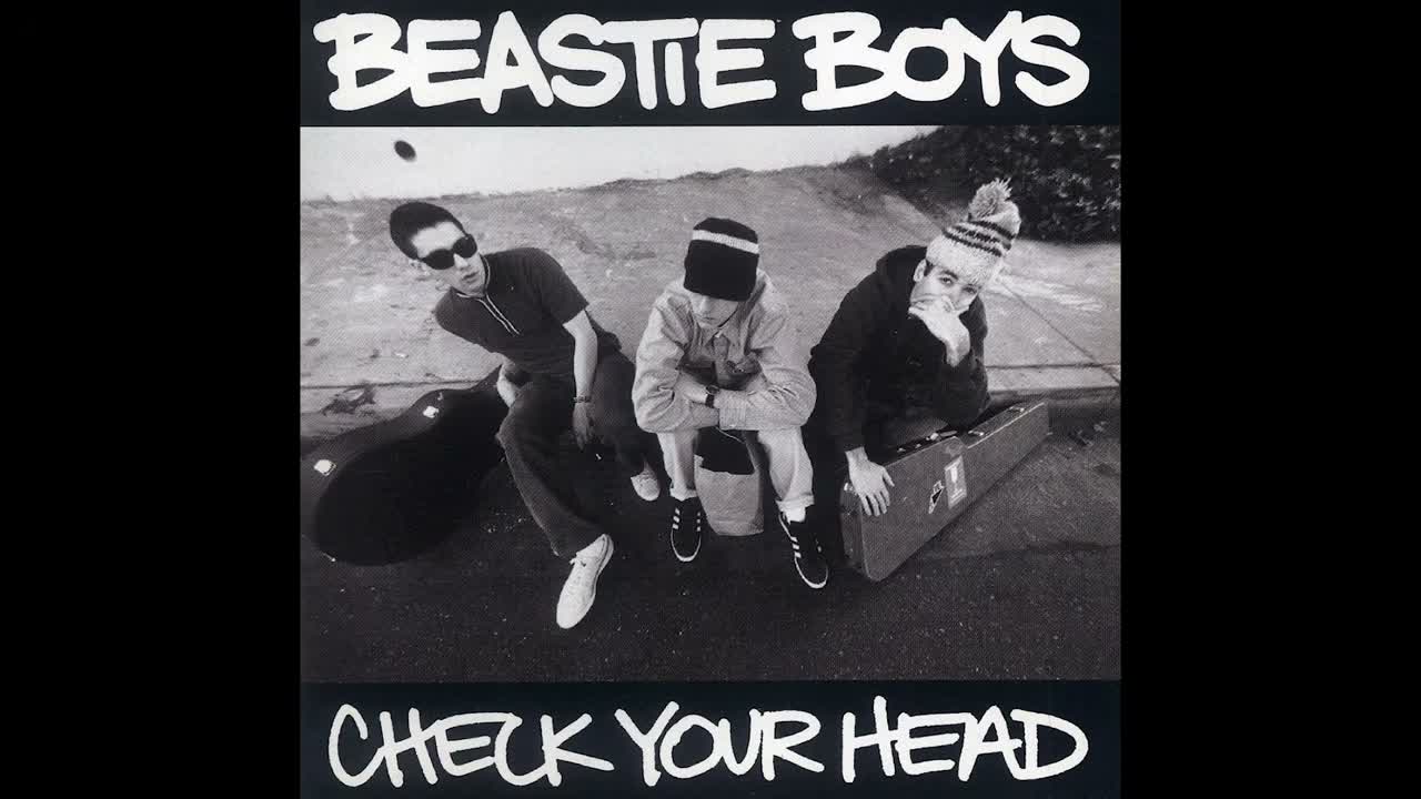 The black-and-white Beastie Boys Check Your Head album cover designed by Eric Haze