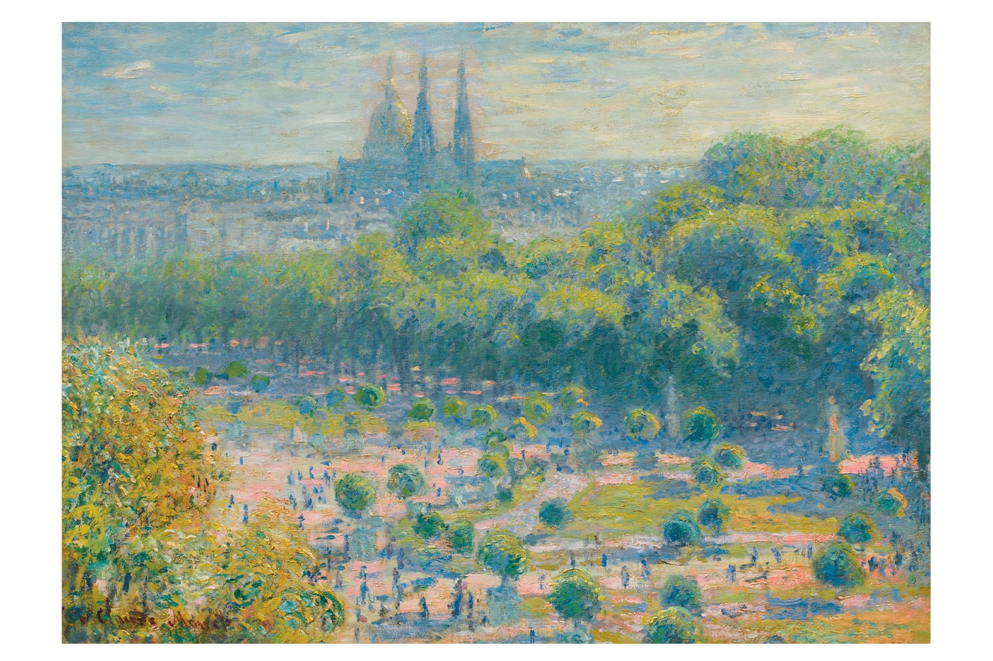 Claude Monet's Le Jardin des Tuileries, an elevated view across the Paris garden