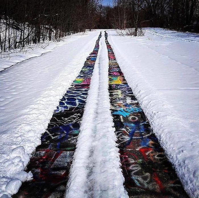 Abandoned Route 61 Turns Into Found Art Beneath the Snow
